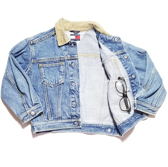 Vtg Tommy Hilfiger Trucker Snap Button Jean Jacket - Picture 7 of 8